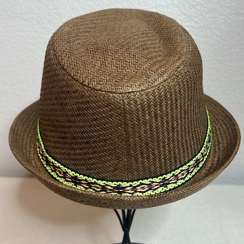 21men Brown and Green Fedora Hat - Picture 3 of 5